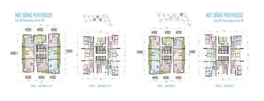 Mặt bằng căn hộ Penthouse The Privé